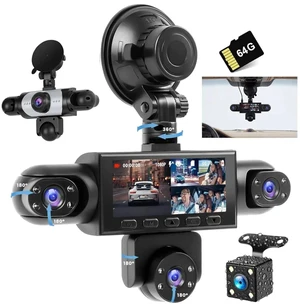 Fuluku 5Channel Dash Cam Front and Rear Left Right Inside Camera for Cars Fuluku 5Channel Dash Cam Front and Rear Left Right Inside Camera for Cars