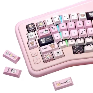 ZERRIOY PBT Black & Pink Cute Kitty Themed Cherry Profile Keycaps ZERRIOY PBT Black & Pink Cute Kitty Themed Cherry Profile Keycaps
