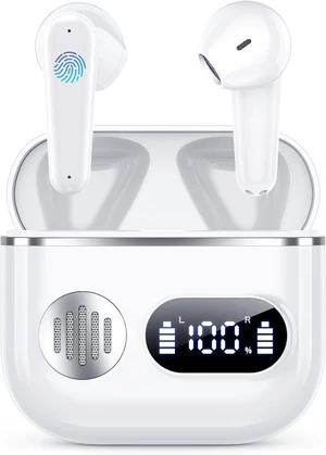 Paekole Silk White IP7 Waterproof Bluetooth in-Ear Wireless Earbuds, Built-in Dual ENC Mic & Double LED Power Indicator, Sport Headset with Up to 48H Long Battery Life Paekole Silk White IP7 Waterproof Bluetooth in-Ear Wireless Earbuds, Built-in Dual ENC Mic & Double LED Power Indicator, Sport Headset with Up to 48H Long Battery Life