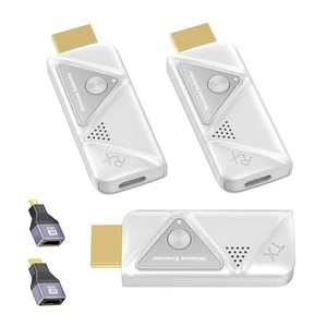 Wireless HDMI Transmitter and 2 Receivers, HDMI Wireless Dual Display Extender Kit Sync to 2 Screens, 5G/328FT/1080P Plug & Play for Simultaneous Audio/Video on TVs/Projectors/Monitors Wireless HDMI Transmitter and 2 Receivers, HDMI Wireless Dual Display Extender Kit Sync to 2 Screens, 5G/328FT/1080P Plug & Play for Simultaneous Audio/Video on TVs/Projectors/Monitors
