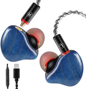 DCMEKA in-Ear Monitor Wired Earphones with Tesla Dual Dynamic Drivers, 3.5mm Headphones with Microphone & Control, MMCX Detachable Cable, Blue Wood Grain Design, HiFi Bass Stereo Earbuds DCMEKA in-Ear Monitor Wired Earphones with Tesla Dual Dynamic Drivers, 3.5mm Headphones with Microphone & Control, MMCX Detachable Cable, Blue Wood Grain Design, HiFi Bass Stereo Earbuds