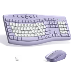 Wireless Keyboard and Mouse Combo Silent Ergonomic Curved Design for Office Wireless Keyboard and Mouse Combo Silent Ergonomic Curved Design for Office