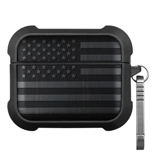 Carveit Solid Wood Case for AirPods Pro 2, American Flag, Black Carveit Solid Wood Case for AirPods Pro 2, American Flag, Black