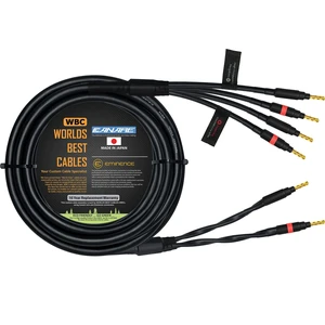 WORLDS BEST CABLES 25 Foot - Canare 4S11 Audiophile Grade - HiFi Star-Quad Bi-Wire Single Speaker Cable for Center Channel with Eminence Gold Banana Connectors WORLDS BEST CABLES 25 Foot - Canare 4S11 Audiophile Grade - HiFi Star-Quad Bi-Wire Single Speaker Cable for Center Channel with Eminence Gold Banana Connectors