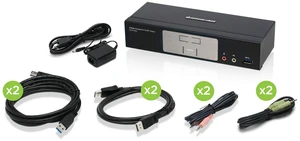 IOGEAR 2-Port DisplayPort KVMP Switch - 4K 60Hz - 2-Port USB 3.1 Hub 5Gbps - Keyboard Mouse Input - 7.1 HD Audio - Front Panel Selector - TAA Compliant - Mac/Win - GCS1932 IOGEAR 2-Port DisplayPort KVMP Switch - 4K 60Hz - 2-Port USB 3.1 Hub 5Gbps - Keyboard Mouse Input - 7.1 HD Audio - Front Panel Selector - TAA Compliant - Mac/Win - GCS1932