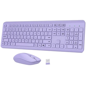 Wireless Keyboard and Mouse Combo, Full-Size Silent Ergonomic Keyboard and Optical Mouse, Long Battery Life, 2.4GHz Lag-Free Cordless Mice Keyboard for Computer, Mac, Laptop, PC, Windows(Purple Wireless Keyboard and Mouse Combo, Full-Size Silent Ergonomic Keyboard and Optical Mouse, Long Battery Life, 2.4GHz Lag-Free Cordless Mice Keyboard for Computer, Mac, Laptop, PC, Windows(Purple
