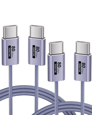 KMMXXCPMPurple,3.3FT USBC Cable,80Gbps Data Transfer Compatible with Thunderbolt 5/4/3,Slim Connector,Flexible Type C 100W Fast Charging,16K/8K/4K Video for Monitor,MacBook,iPhone 17/16 Pack of 2 KMMXXCPMPurple,3.3FT USBC Cable,80Gbps Data Transfer Compatible with Thunderbolt 5/4/3,Slim Connector,Flexible Type C 100W Fast Charging,16K/8K/4K Video for Monitor,MacBook,iPhone 17/16 Pack of 2