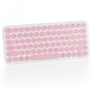 Cloud-W Mini Bluetooth Keyboard, Low Profile Quiet Keys (Pink White) Cloud-W Mini Bluetooth Keyboard, Low Profile Quiet Keys (Pink White)