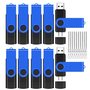 32GB 10-Pack 2-in-1 Flash Drive EASTBULL OTG USB 2.0 Type-C Drive Blue 32GB 10-Pack 2-in-1 Flash Drive EASTBULL OTG USB 2.0 Type-C Drive Blue