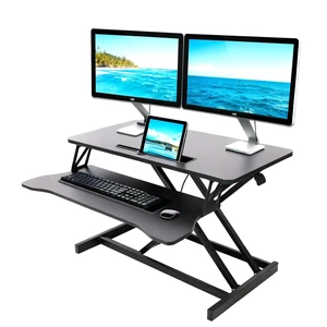 Standing Desk Converter, Height Adjustable, Dual Monitor with Keyboard Tray Standing Desk Converter, Height Adjustable, Dual Monitor with Keyboard Tray