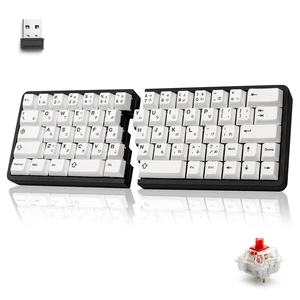 YIVU Split Mechanical Keyboard, 60% Wireless Ergonomic Design, 2.4G, Hot-Swappable Red Switches, QMK/Vial Programmable, Black YIVU Split Mechanical Keyboard, 60% Wireless Ergonomic Design, 2.4G, Hot-Swappable Red Switches, QMK/Vial Programmable, Black
