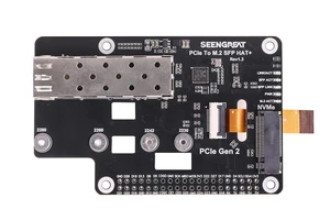 PCIe M.2 NVMe & SFP HAT+ for Raspberry Pi 5, NAS Adapter Board PCIe M.2 NVMe & SFP HAT+ for Raspberry Pi 5, NAS Adapter Board