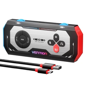 VENTION 7.1 Gaming DAC External USB Sound Card, 7.1 Virtual Surround Sound Blaster, 24bit/192KHz, RGB Light System, Gaming Audio Amplifier Compatible with PS5, PS4, Xbox, Nintendo Switch, PC, Headset VENTION 7.1 Gaming DAC External USB Sound Card, 7.1 Virtual Surround Sound Blaster, 24bit/192KHz, RGB Light System, Gaming Audio Amplifier Compatible with PS5, PS4, Xbox, Nintendo Switch, PC, Headset