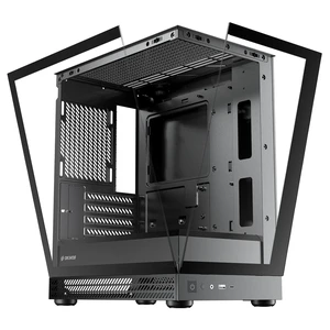 Okinos Aqua UNO Micro ATX Case, Case Only No Fans Included, No Radiator Support, Max GPU Length 309mm, Quick-Release Panoramic Tempered Glass Front & Side, Type-C 5Gbps, Black Okinos Aqua UNO Micro ATX Case, Case Only No Fans Included, No Radiator Support, Max GPU Length 309mm, Quick-Release Panoramic Tempered Glass Front & Side, Type-C 5Gbps, Black