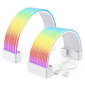 Auotac RGB Cables Cover Kit, Flex Power Cable Cover for 24-Pin Motherboard and 8-Pin/16-Pin GPU, ARGB PSU Cable Extension with 5V 3-Pin Sync for PC Case Decoration, White Auotac RGB Cables Cover Kit, Flex Power Cable Cover for 24-Pin Motherboard and 8-Pin/16-Pin GPU, ARGB PSU Cable Extension with 5V 3-Pin Sync for PC Case Decoration, White