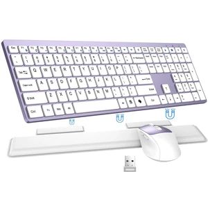 Wireless Keyboard and Mouse Combo, Full Size Silent Ultra Thin Keyboard with Magnetic Wrist Rest, Optical Mouse, 2.4G Lag-Free Cordless Mice Keyboard Set for Computer, Mac, Laptop, PC, Windows Wireless Keyboard and Mouse Combo, Full Size Silent Ultra Thin Keyboard with Magnetic Wrist Rest, Optical Mouse, 2.4G Lag-Free Cordless Mice Keyboard Set for Computer, Mac, Laptop, PC, Windows