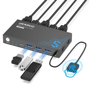Hearvo USB 3.0 HDMI KVM Switch for 2 Computers 1 Monitor, 4K@60Hz, S7232H Hearvo USB 3.0 HDMI KVM Switch for 2 Computers 1 Monitor, 4K@60Hz, S7232H