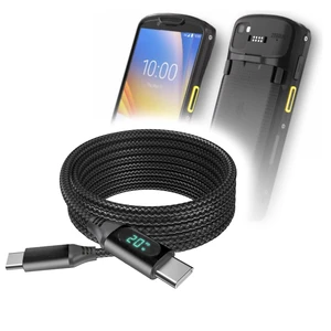 BoxWave Cable Compatible with Zebra TC53 - PowerDisplay PD Cable (6ft) - USB-C to USB-C (100W), LED Wattage Info Extra Long Braided Nylon - Jet Black BoxWave Cable Compatible with Zebra TC53 - PowerDisplay PD Cable (6ft) - USB-C to USB-C (100W), LED Wattage Info Extra Long Braided Nylon - Jet Black