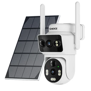GAIEXCE Solar Dual Lens Security Cameras Wireless Outdoor, Work with Home Dual Lens Security Camera System, 2.4G & 5G WiFi 4MP Colorful Night Vision PIR Two-Way Audio PT 360 Charge GAIEXCE Solar Dual Lens Security Cameras Wireless Outdoor, Work with Home Dual Lens Security Camera System, 2.4G & 5G WiFi 4MP Colorful Night Vision PIR Two-Way Audio PT 360 Charge