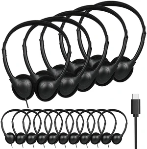 OYSLKJ USB C Classroom Headphones Bulk, Wired 50 Pack On Ear, Black OYSLKJ USB C Classroom Headphones Bulk, Wired 50 Pack On Ear, Black