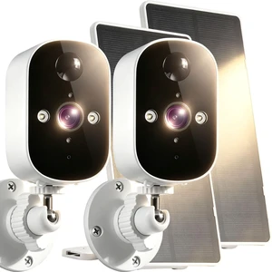 SolarPowered Outdoor Sec Cam,3MP,Color Night Vision,2Way Audio,IP65,2PK SolarPowered Outdoor Sec Cam,3MP,Color Night Vision,2Way Audio,IP65,2PK