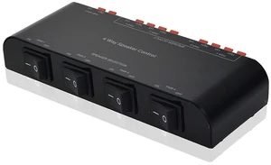 A ADWITS 4-Channel Speaker Switcher Selector Box with Terminal Claps 200W RMS Max 100W Switchable, Black A ADWITS 4-Channel Speaker Switcher Selector Box with Terminal Claps 200W RMS Max 100W Switchable, Black
