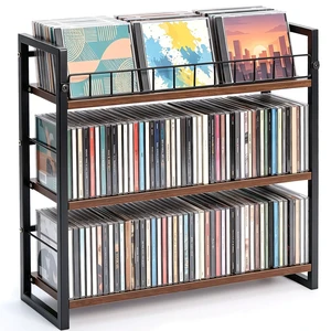 3 Tier Cd Rack with Display Top Shelf, Metal Cd Storage Rack Holds 123 Cds 3 Tier Cd Rack with Display Top Shelf, Metal Cd Storage Rack Holds 123 Cds