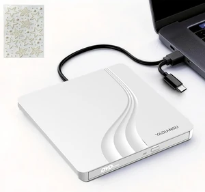 External CD DVD Drive, 0.5 Ultra Slim USB 3.0 Type-C DVD Player, CD DVD+/-RW Optical Drive, Portable DVD CD Burner Reader Writer Recorder for Laptop, Desktop, Mac, Windows 11/10/8/7, Linux, White External CD DVD Drive, 0.5 Ultra Slim USB 3.0 Type-C DVD Player, CD DVD+/-RW Optical Drive, Portable DVD CD Burner Reader Writer Recorder for Laptop, Desktop, Mac, Windows 11/10/8/7, Linux, White