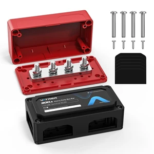 300A Bus Bar 48V DC Power Distribution Block with 4*M8 Terminal Studs 300A Bus Bar 48V DC Power Distribution Block with 4*M8 Terminal Studs