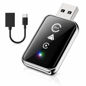 Wireless CarPlay Adapter for iPhone & Android 2 in 1 Apple CarPlay & Android Auto Adapter, Plug & Play Bluetooth Dongle, Wired to Wireless Converter, USB-A + USB-C, Fast Auto Reconnect Wireless CarPlay Adapter for iPhone & Android 2 in 1 Apple CarPlay & Android Auto Adapter, Plug & Play Bluetooth Dongle, Wired to Wireless Converter, USB-A + USB-C, Fast Auto Reconnect