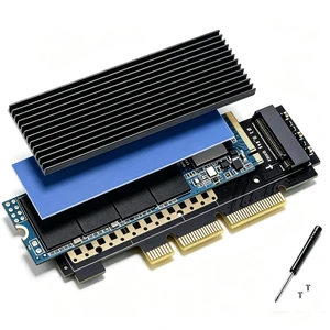 Idealforce M.2 NVMe M-Key SSD to PCIe 3.0 X16/X8/X4 Expansion Adapter Card, High Speed PCIe Converter with Aluminum Heat Sink for Desktop PC Storage Upgrade Idealforce M.2 NVMe M-Key SSD to PCIe 3.0 X16/X8/X4 Expansion Adapter Card, High Speed PCIe Converter with Aluminum Heat Sink for Desktop PC Storage Upgrade
