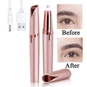 Idealforce Pink Women's Electric Eyebrow Trimmer, Painless Portable Mini Precision Facial Hair Remover Shaver Epilator, Cordless Flawless Brows Hair Removal Device with USB Charging and LED Light Idealforce Pink Women's Electric Eyebrow Trimmer, Painless Portable Mini Precision Facial Hair Remover Shaver Epilator, Cordless Flawless Brows Hair Removal Device with USB Charging and LED Light