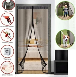 Idealforce Magnetic Screen Door Mesh Curtain, Hands-Free Self-Sealing Mosquito Bug Fly Insect Net, Easy Install Door Screen for Home Idealforce Magnetic Screen Door Mesh Curtain, Hands-Free Self-Sealing Mosquito Bug Fly Insect Net, Easy Install Door Screen for Home
