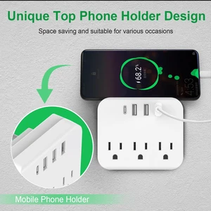 Idealforce 3 Outlet Wall Extender, 1800J Surge Protector Power Tap with 4 USB Charging Ports, Compact Wall Adapter for Home, Office and Travel Idealforce 3 Outlet Wall Extender, 1800J Surge Protector Power Tap with 4 USB Charging Ports, Compact Wall Adapter for Home, Office and Travel
