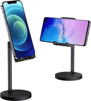 Idealforce Adjustable Cell Phone & Tablet Desktop Stand, Silicone NonSlip Desk Holder Mount Cradle, Black, Compatible with iPhone, iPad Idealforce Adjustable Cell Phone & Tablet Desktop Stand, Silicone NonSlip Desk Holder Mount Cradle, Black, Compatible with iPhone, iPad