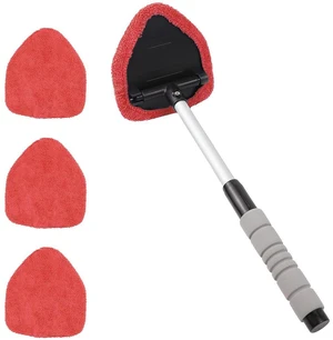 Car Windshield Cleaning Tool, Car Windshield Window Cleaner, Car Window Detailing Cleaning Kit, Extendable Handle and 4 Upgraded Reusable Microfiber Pads, Glass Wiper Brush Kit for Car&Home Red Car Windshield Cleaning Tool, Car Windshield Window Cleaner, Car Window Detailing Cleaning Kit, Extendable Handle and 4 Upgraded Reusable Microfiber Pads, Glass Wiper Brush Kit for Car&Home Red