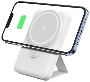 Idealforce Wireless Power Bank, 10,000mAh MagSafe Magnetic Portable Charger With Foldable Stand 15W USB C, 15W Fast Charging External Battery Pack for iPhone 17/16/15/14/13/12 Series, White Idealforce Wireless Power Bank, 10,000mAh MagSafe Magnetic Portable Charger With Foldable Stand 15W USB C, 15W Fast Charging External Battery Pack for iPhone 17/16/15/14/13/12 Series, White
