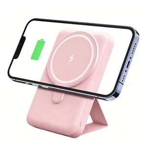 Idealforce 5000mAh MagSafe Foldable Magnetic Power Bank for iPhone 17/16/15/14 Pro Max - Wireless Portable Charger Battery Pack, Fast Charging External Cell Phone Accessory, Black Pink Idealforce 5000mAh MagSafe Foldable Magnetic Power Bank for iPhone 17/16/15/14 Pro Max - Wireless Portable Charger Battery Pack, Fast Charging External Cell Phone Accessory, Black Pink