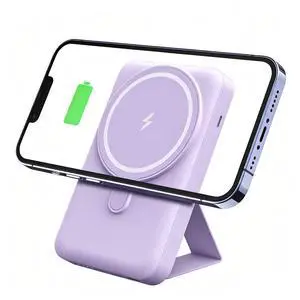Idealforce 5000mAh MagSafe Foldable Magnetic Power Bank for iPhone 17/16/15/14 Pro Max - Wireless Portable Charger Battery Pack, Fast Charging External Cell Phone Accessory, Black Purple Idealforce 5000mAh MagSafe Foldable Magnetic Power Bank for iPhone 17/16/15/14 Pro Max - Wireless Portable Charger Battery Pack, Fast Charging External Cell Phone Accessory, Black Purple
