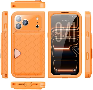 Redpepper IP68 Waterproof Case, iPhone 17 Full Body Rugged Shockproof Cover with Built-in Screen Protector, Magnetic Card Slot & Makeup Mirror Wallet Phone Case Iphone 17 Pro Orange Redpepper IP68 Waterproof Case, iPhone 17 Full Body Rugged Shockproof Cover with Built-in Screen Protector, Magnetic Card Slot & Makeup Mirror Wallet Phone Case Iphone 17 Pro Orange