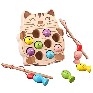 Idealforce Magnetic Fishing Game Montessori Toy for Toddlers, Cat Shape Magnetic Fishing Board, Fine Motor Skill Educational Game for Kids Idealforce Magnetic Fishing Game Montessori Toy for Toddlers, Cat Shape Magnetic Fishing Board, Fine Motor Skill Educational Game for Kids