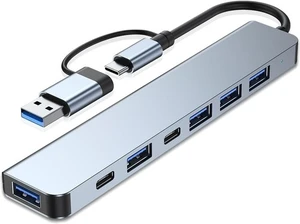 Idealforce 7-in-1 USB-C Hub Adapter, Type-C Multiport Docking Station with USB 3.0 Ports for iPad Pro, MacBook Pro/Air Idealforce 7-in-1 USB-C Hub Adapter, Type-C Multiport Docking Station with USB 3.0 Ports for iPad Pro, MacBook Pro/Air