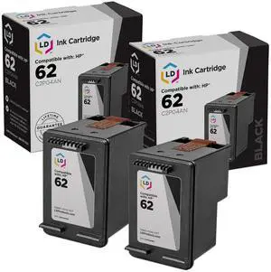 LD Products Remanufactured Replacement for HP 62 Black Ink Cartridge C2P04AN for Use with Envy 5540, 5540, 5544, 5545, 5546, 5547, Officejet 250 Mobile, 5740, 5741, 5742, 5743 (Standard Yield, 2-Pack) LD Products Remanufactured Replacement for HP 62 Black Ink Cartridge C2P04AN for Use with Envy 5540, 5540, 5544, 5545, 5546, 5547, Officejet 250 Mobile, 5740, 5741, 5742, 5743 (Standard Yield, 2-Pack)