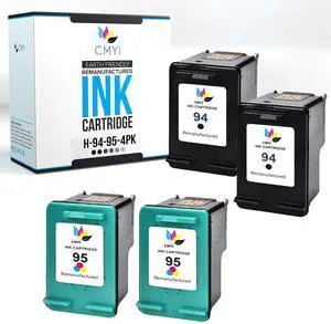CMYi 94 95 Replacement Combo Pack Ink Cartridge for HP OfficeJet H470wf, K7100, K7103, K7108, 100, 150, 6200, 6210, 6210v, 6210xi, 6213, 6215, 7210, 7210v, 7210xi, 7300 Printers (2 Black, 2 Color) CMYi 94 95 Replacement Combo Pack Ink Cartridge for HP OfficeJet H470wf, K7100, K7103, K7108, 100, 150, 6200, 6210, 6210v, 6210xi, 6213, 6215, 7210, 7210v, 7210xi, 7300 Printers (2 Black, 2 Color)