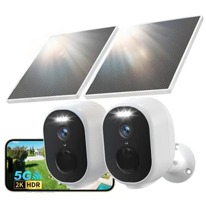 GNCC 2 Pack Solar Security Cameras Wireless Outdoor, 5G&2.4GHz WiFi, 2K HD GNCC 2 Pack Solar Security Cameras Wireless Outdoor, 5G&2.4GHz WiFi, 2K HD