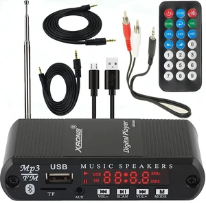 Bluetooth Audio Receiver FM Radio,MP3 Digital Player,LED 4-Digital Display,SD Card/USB Playback 3.5mm Audio Output(Black) Bluetooth Audio Receiver FM Radio,MP3 Digital Player,LED 4-Digital Display,SD Card/USB Playback 3.5mm Audio Output(Black)