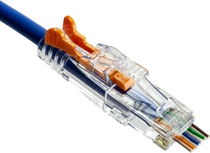 NTW Gold Plated Lockable CAT6 RJ45 Pass Through Connectors (50 Pack), EZ to Crimp Modular Plug with Boots for Solid or Stranded UTP 23/24 AWG Cable NTW Gold Plated Lockable CAT6 RJ45 Pass Through Connectors (50 Pack), EZ to Crimp Modular Plug with Boots for Solid or Stranded UTP 23/24 AWG Cable