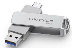 LINTYLE 128GB External SSD Solid State Flash Drive, Up to 450MB/s, USB 3.2 Gen1, Dual Type-C & USB A, Metal Swivel Design, External SSD Thumb Drive for iPhone, Android, PC, Mac, Tablet, TV LINTYLE 128GB External SSD Solid State Flash Drive, Up to 450MB/s, USB 3.2 Gen1, Dual Type-C & USB A, Metal Swivel Design, External SSD Thumb Drive for iPhone, Android, PC, Mac, Tablet, TV