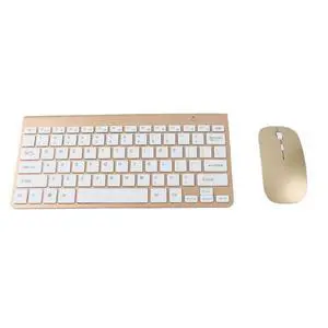 Keyboard Mouse Set 2.4G USB Thin Ergonomic Mute for Computer (Luxury Gold Color) Keyboard Mouse Set 2.4G USB Thin Ergonomic Mute for Computer (Luxury Gold Color)
