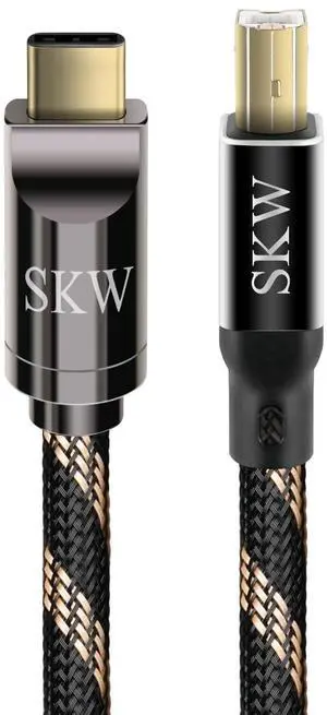 SKW Audiophiles USB Printer Cable Type C/USB C to USB B High Speed DAC Decoder Cable 3.2ft/1M SKW Audiophiles USB Printer Cable Type C/USB C to USB B High Speed DAC Decoder Cable 3.2ft/1M